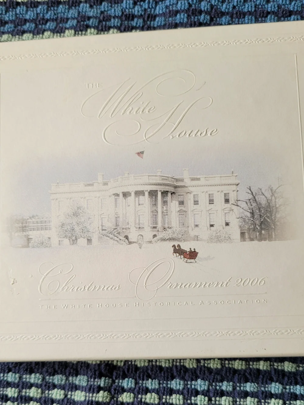 Christmas 2006 White House -Gold and Blue Ornament